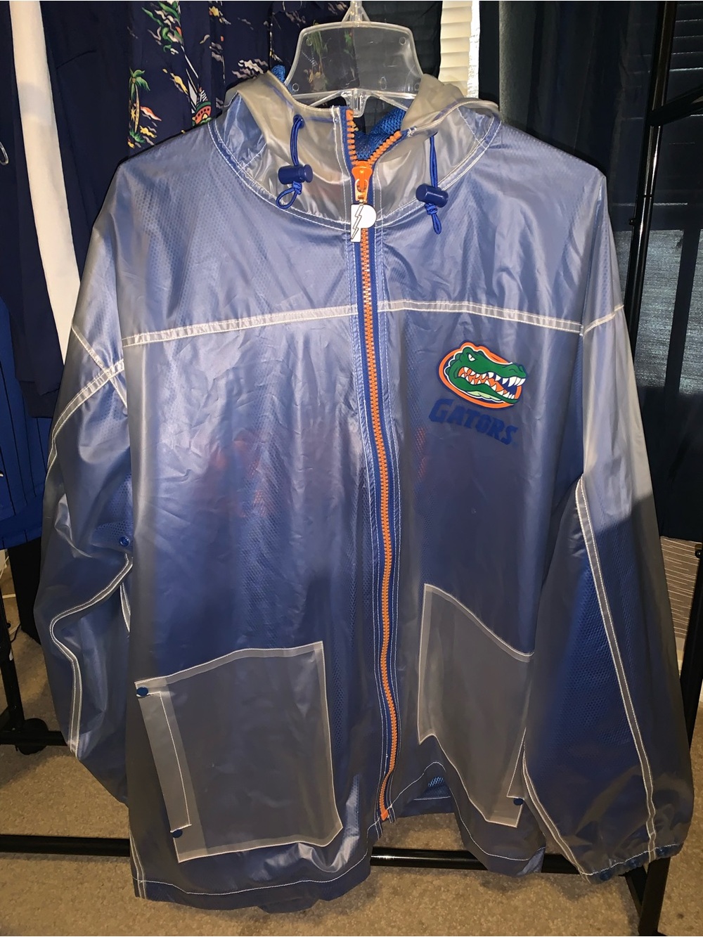 Vintage 90s Florida Gators Pro Player PVC Rain Jacket Large Hard to Find